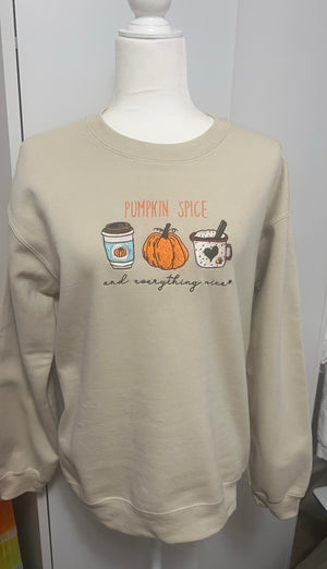 Pumpkin Spice & Everything Nice Embroidered Sweatshirt