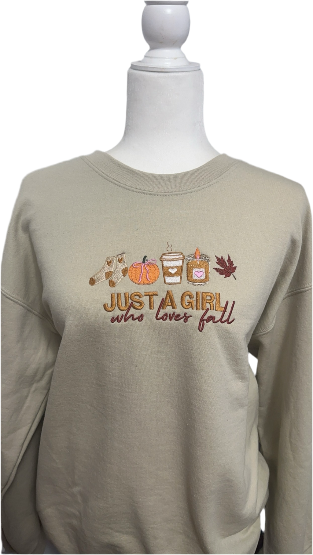 "Just a Girl who Loves Fall" Embroidered Sweatshirt