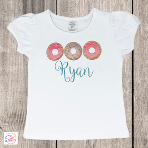 Embroidered Donut T-shirt with Name