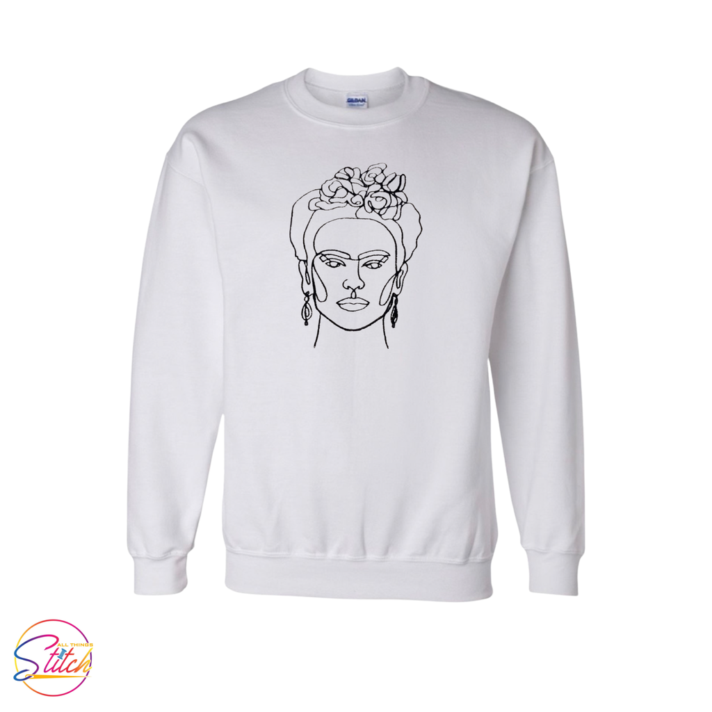 Frida Kahlo Embroidered Crewneck Sweatshirt