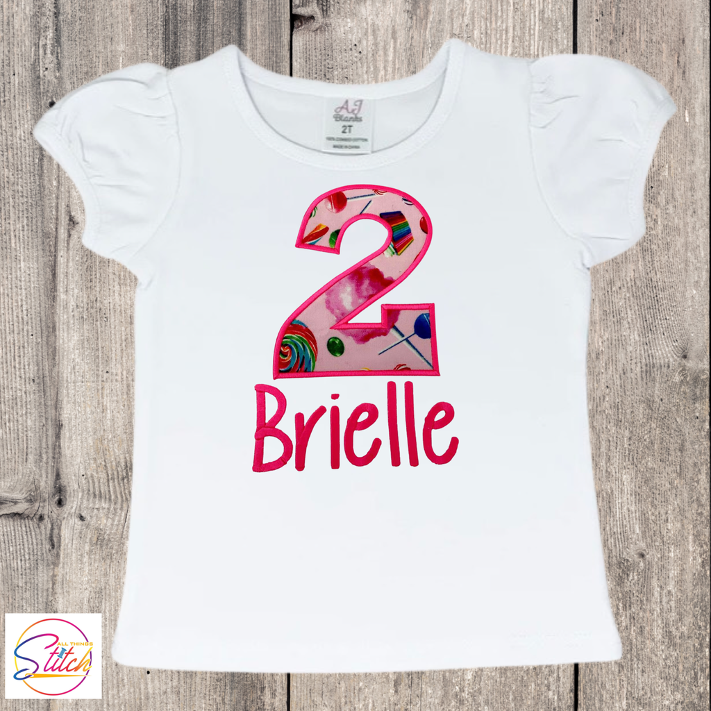 Candy Land Themed Appliqué T-shirt