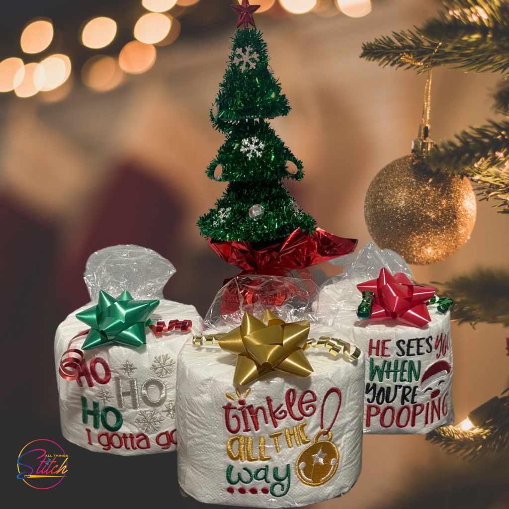 Christmas theme Embroidered Toilet Paper Roll