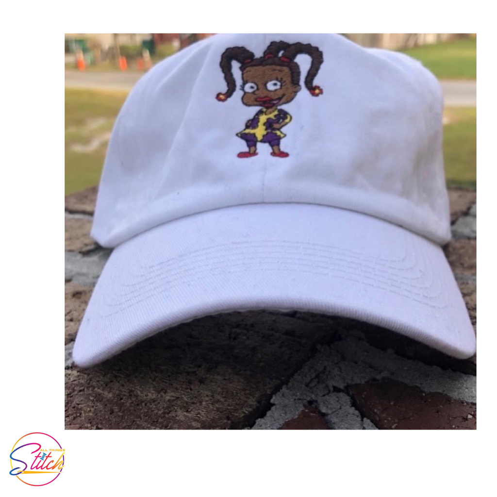 Rugrats Susie Carmichael White Distressed Dad Hat